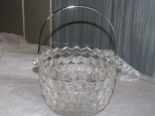 Crystal Fostoria American Ice Bucket With Detachable Handle