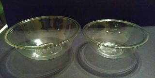 2 - Pc Classic Pyrex Clear Glass Nesting Mixing Bowl Set,  1.  5 L & 2.  5 L,  Usa Made