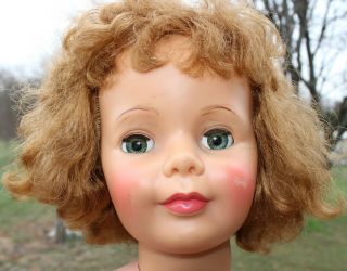 Vintage Ideal Patti Playpal Doll Curly Short Blond Hair Tlc