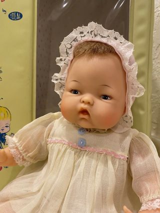 Vintage Ideal Tiny Thumbelina Doll Ott - 14 Face Color W/case &xtra Gown