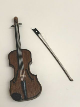 Vintage Artisan Violin,  Signed Harold (goldman),  Dollhouse Museum Miniature