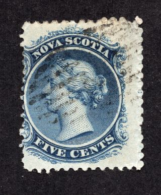 Nova Scotia 10 5 Cent Blue Queen Victoria Issue