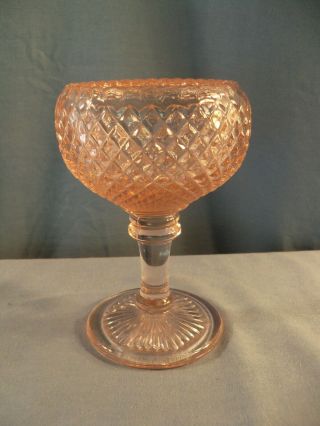 Westmoreland English Hobnail Pink Glass Footed Ivy Ball Vase