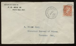 Canada 3 Cents Small Queens On Folded 1892 North Bay Cover To Toronto
