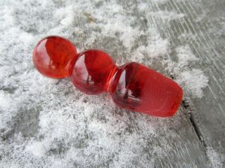 Vintage Blenko Amberina Red Orange Glass 3 " Bubble Ball Decanter Bottle Stopper