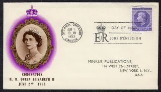1953 Queen Elizabeth Ii Is Crowned - Canada Coronation Event/fdc Pv865