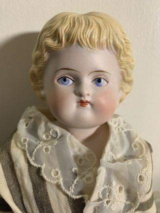 Blonde Highland Mary Parian Bisque Head Doll Germany 13.  5” Long