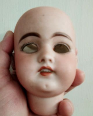 Antique German Simon & Halbig 4 1/3  Bisque Doll Head/body/brown Eyes 1079 6