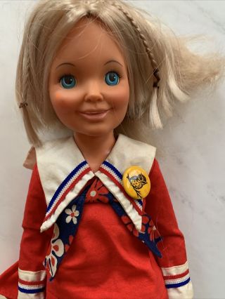 1971 Ideal Toy Chrissy Grow Hair Doll Knob With Brush 3