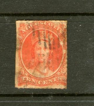 Canadian (nova Scotia) 10 Cent Red 1860 - 63 - Hinged/cv $85,