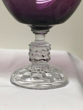 2 American Lady Liquor Cocktail Goblets by Fostoria / Amethyst Purple & Clear 3