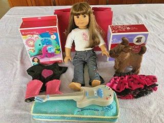 Pleasant Company American Girl Doll Long Brown Hair,  Puppy,  Guitar,  Clothes,  Craft.