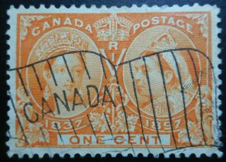 Canada Stamps Scott 51,  1c,  Orange,  The Queen Victoria Jubilee Issue Of 1897