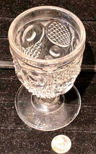 Antique Sandwich Flint Glass Egg Cup,  " Horn Of Plenty ",  C.  1850