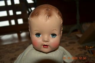 VINTAGE LARGE BABY DOLL - HARD PLASTIC HEAD - RUBBER ARMS & LEGS - SOFT BODY - CRIES 2