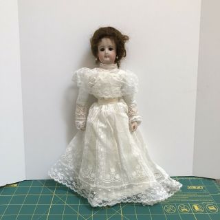 Lace Bridal Gown For 12 " French Fashion Doll With Leather Body