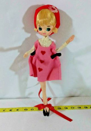 Vintage Big Eye Mod Cloth Pose Doll Toy Japan 1960 