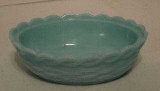 Jade Green Glass Hen On Nest Chicken Candy Covered Dish Nest Only
