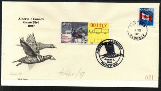 Alberta Wildlife Certificate Stamp 1997 Ad9 Fdc Signed