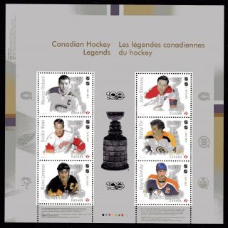 2017 Canada Sc 3026 Nhl Canadian Hockey Legends M - Nh Souvenir Sheet