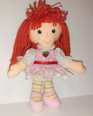 Vintage Strawberry Shortcake Berrykin Plush Rag Doll 1991 Thq Rare & Sweet