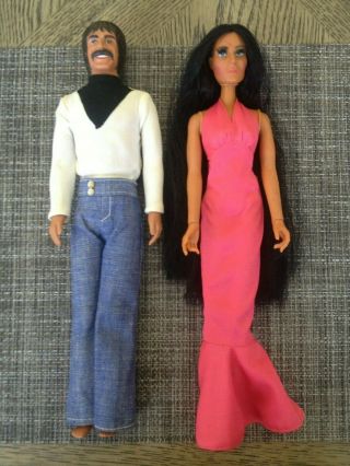 Sonny And Cher 12 " Dolls By Mego