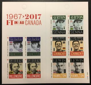 2017 Formula 1 In Canada Booklet Mnh Stamps Auto Racing Race Car Drivers