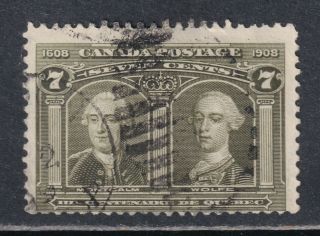 Canada Scott 100 1908 7c Quebec Tercentenary Issue Scv $100