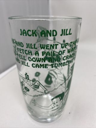 Jack And Jill Juice Glass Nursery Rhyme Vintage 1960s 4.  75” Tall A - 6 Marking