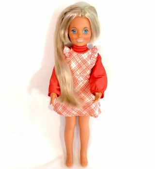 Vintage 1971 Ideal Brandi Doll Crissy Dress Panties 18” Growing Hair