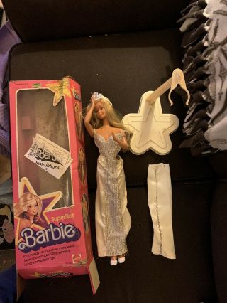 Supersize Barbie Doll 9828 Vintage 1976 By Mattel And Jewelry