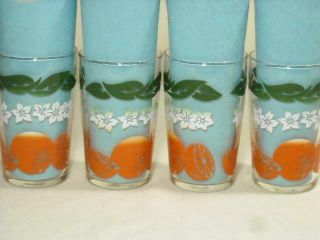 4 Vintage Anchor Hocking Small Orange Juice Glasses 4 " T