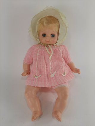 Vintage Vogue Hug - A - Bye Baby Doll 20 " Blond Hair Sleep Eyes Vinyl Cloth Body