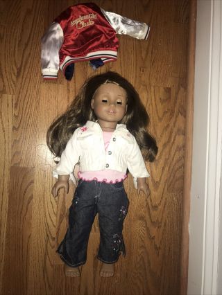American Girl Doll Look - A - Like African American With Brown Hair And Eyes