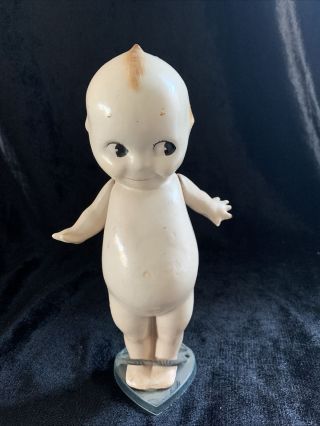 Darling 9” Antique Composition Kewpie Doll With Rose O 