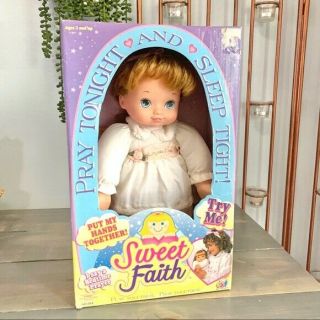 Vintage 1998 Sweet Faith Bedtime Prayer Doll Pray Tonight And Sleep Tight 07761