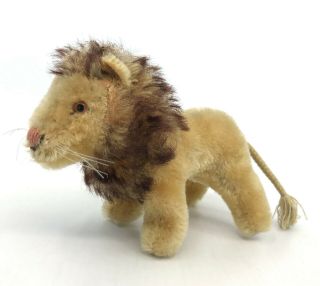 Steiff Leo Lion Standing Mohair Plush 10cm 4in 1960s No Id Vintage