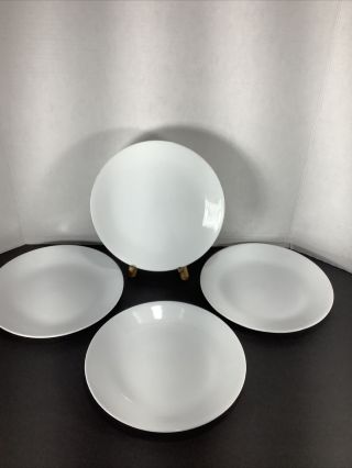 Set Of 4 Corning Corelle Winter Frost White 8.  5” Dinner Plates Dishes