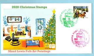 3 Maud Lewis First Day Covers With Noel Ns Christmas Pictorial Postmark
