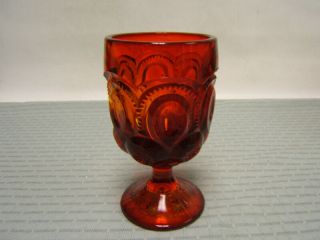 Vintage Lg Wright Amberina Moon And Stars 6 " Tall Water Goblet Vgc