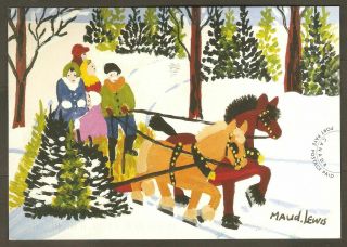 Christmas 2020 French Stationery Postcard Canada Post Noël Maud Lewis Painting