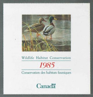1985 Canada Wildlife Conservation Stamp,  Mallards,  Fwh1,  Souvenir Folder