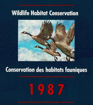 1987 Canada Wildlife Conservation Stamp,  Canada Geese Fwh3,  Ex - Booklet