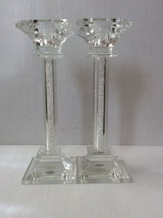 Shannon Square Irish Crystal Candlestick Candle Holders,  Set Of 2