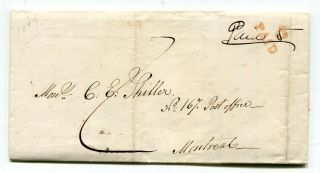 Canada / Usa York 1849 Fort Covington / Malone - Stampless Cover To Montreal