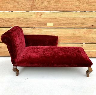 Gorgeous Red Velvet Medium sz Doll Fainting Sofa And Chair 2