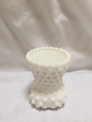 Vintage Fenton White Milk Glass Hobnail Toothpick Holder
