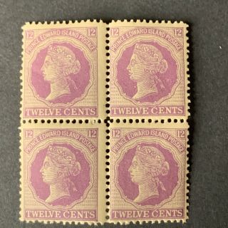 L8/44 Canada Prince Edward Island Stamp 1872 Sg 42 12c Block Mnhog Great Coll
