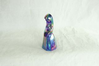 Vintage 1979 Le Jenny Doll Bell Mosser Glass Vi Hunter Figurine Cobalt Iridized