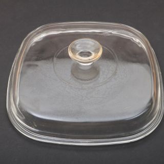 Vintage Pyrex Replacement Square Lid 9 1/2 " X 9 1/2 " Clear Glass